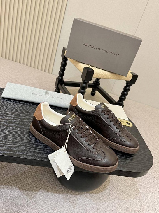 Кожаные кроссовки Brunello Cucinelli low-top - Brown