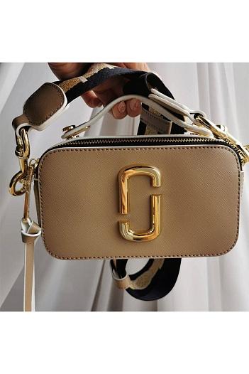 Кожаная сумка Marc Jacobs Snapshot 19x11 см - Beige   