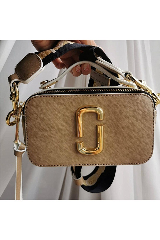 Кожаная сумка Marc Jacobs Snapshot 19x11 см - Beige