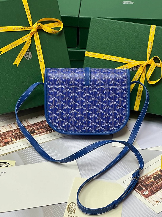 Кожаная сумка Goyard Belvedere Messenger PM premium 22x17x6 см
