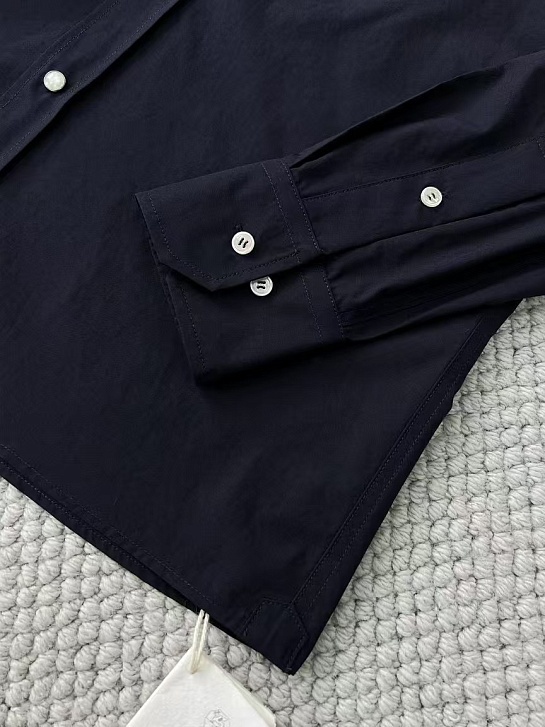 Мужская тёмно-синяя рубашка Brunello Cucinelli Premium