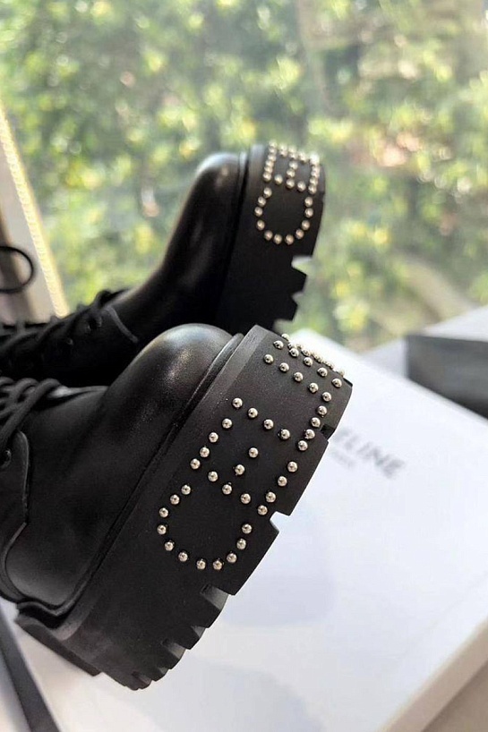 Женские кожаные ботинки Celine Premium