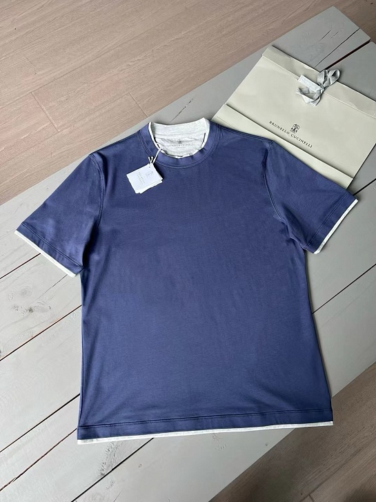 Футболка Brunello Cucinelli Premium layered-effect - Light Blue