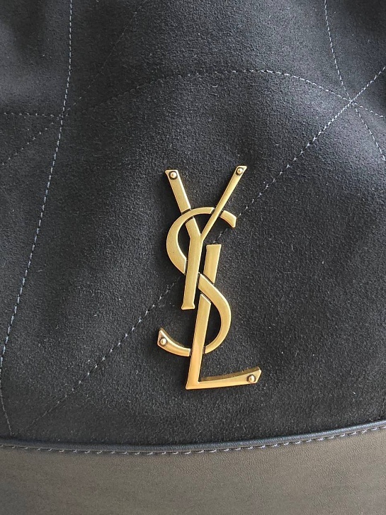 Замшевая чёрная сумка Yves Saint Laurent 38x34 см