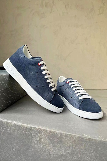 Замшевые кроссовки Kiton - Blue   
