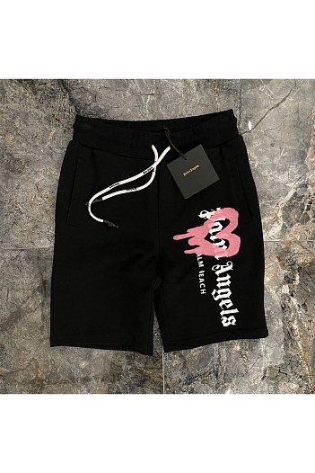 Мужские шорты Palm Angels Heart Sprayed Palm Beach - Black   