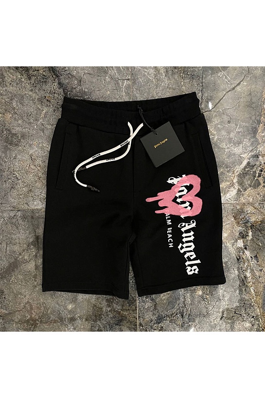 Мужские шорты Palm Angels Heart Sprayed Palm Beach - Black