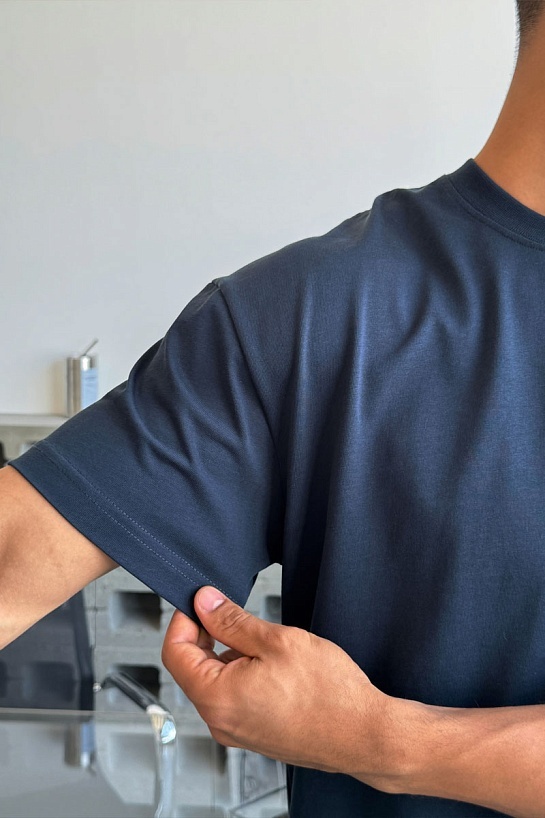 Мужская тёмно-синяя футболка Dior x Lewis Hamilton