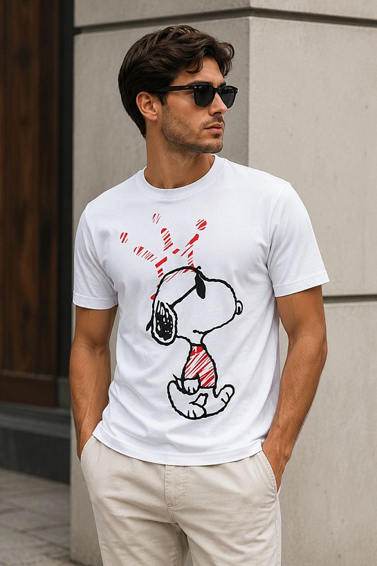 Мужская футболка Iceberg embroidered Snoopy - White