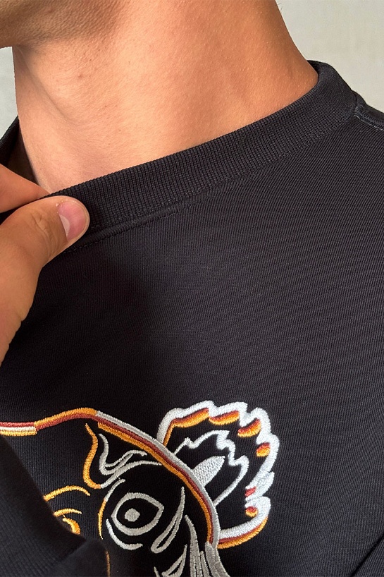 Мужской чёрный свитшот Kenzo Tiger Head embroidered