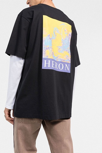 Чёрная оверсайз футболка Heron Preston logo-print   