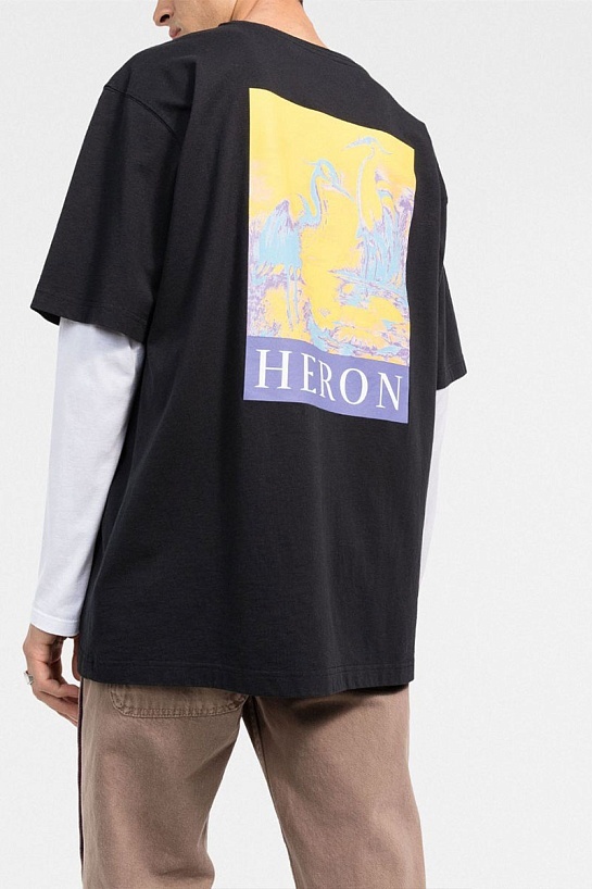 Чёрная оверсайз футболка Heron Preston logo-print