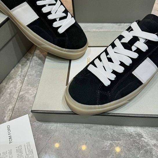 Замшевые кроссовки Tom Ford Cambridge - Black / White