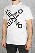 Белая мужская футболка с принтом Kenzo