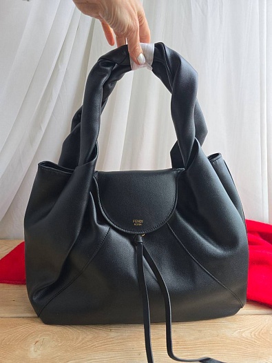 Кожаная сумка Fendi Spy - Black 38x29 см   