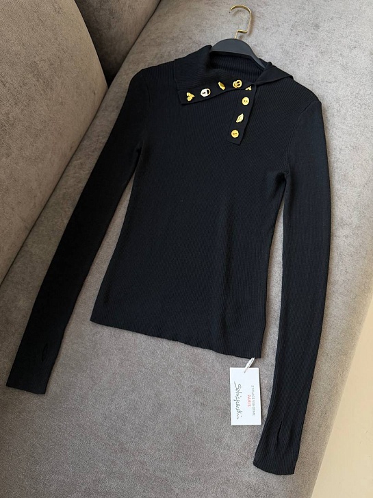 Женский трикотажный лонгслив Schiaparelli premium - Black