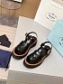 Женские кожаные сандалии Prada чёрного цвета