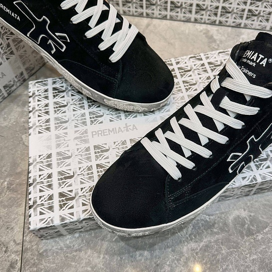 Замшевые кроссовки с мехом Premiata high-top - Black