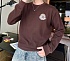 Мужской свитшот Moncler logo-patch - Brown
