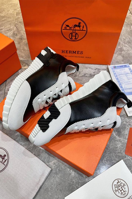 Мужские кроссовки Hermes Bouncing - White / Black