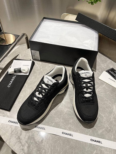 Женские кроссовки Chanel Premium - Black   