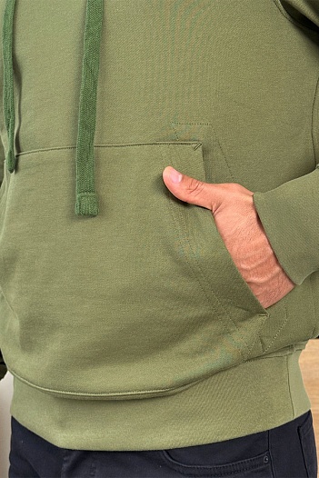 Мужское худи зелёного цвета Stone Island Compass-patch   