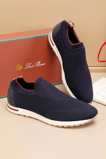 Мужские текстильные кроссовки Loro Piana Lp Flexy Active - Navy   
