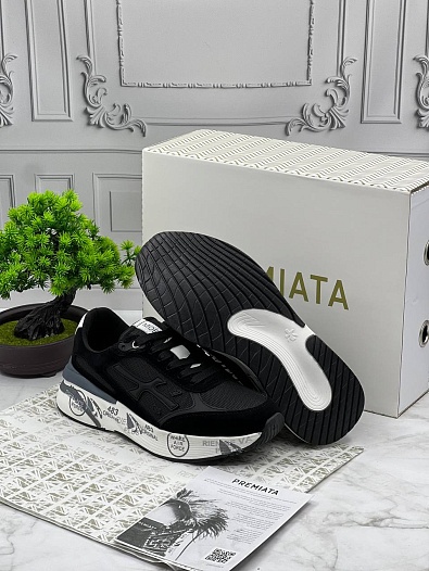 Мужские кроссовки Premiata Moe Run - Black / White   