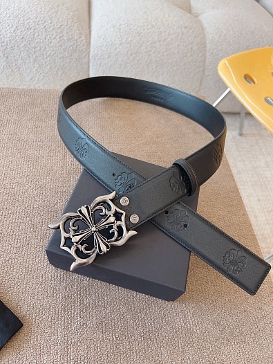 Кожаный ремень Chrome Hearts Cross Patch Cemetery premium   