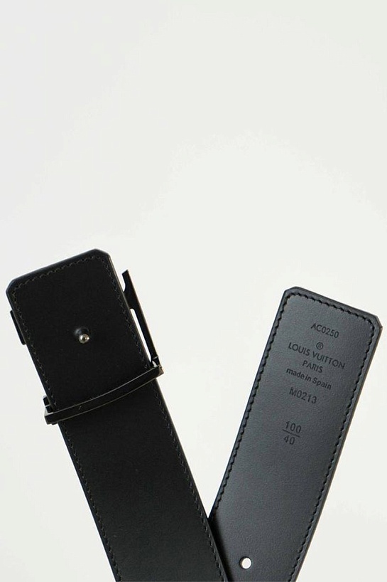 Кожаный ремень Louis Vuitton Initiales Damier Graphite (длина 85 - 115 см)