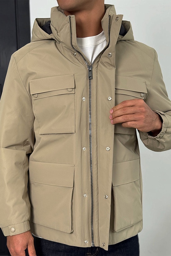 Мужская куртка Prada logo-plaque - Beige