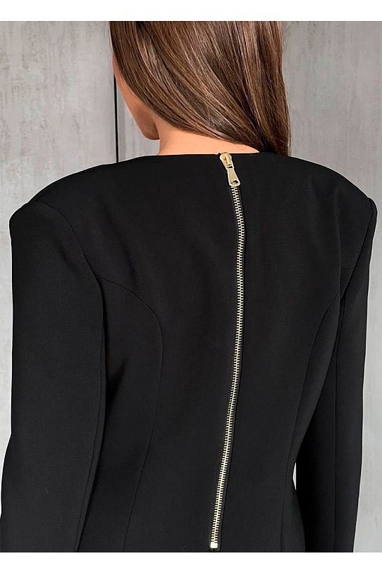 Женское черное платье-пиджак Balmain