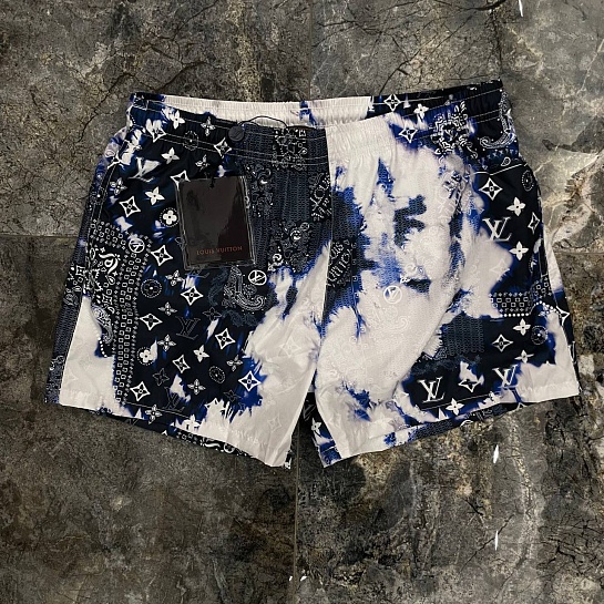 Мужские тёмно-синие шорты Louis Vuitton monogram bandana
