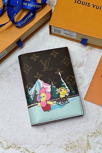 Кожаная обложка для паспорта Louis Vuitton Premium 10x14x2.5 см   