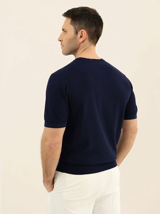 Мужская тёмно-синяя футболка Loro Piana premium