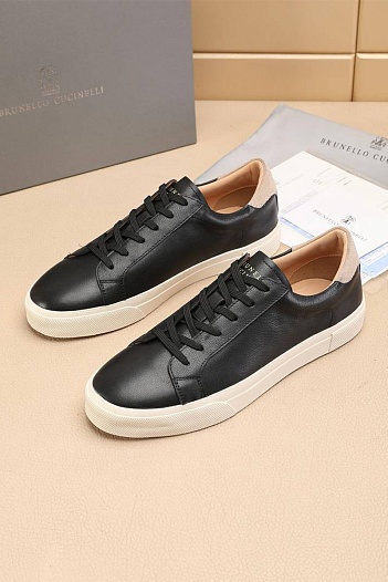 Мужские кожаные кроссовки Brunello Cucinelli   