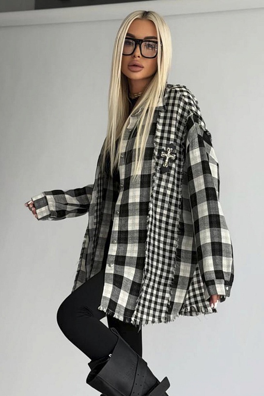 Женская рубашка в клетку Chrome Hearts premium