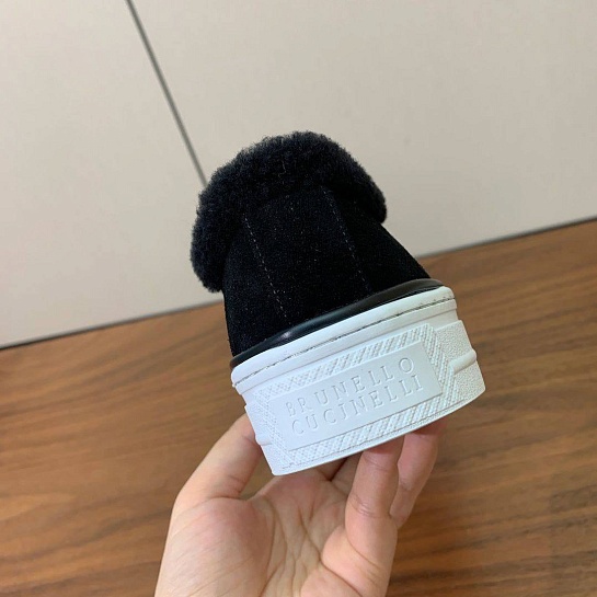 Женские кроссовки с мехом Brunello Cucinelli premium - Black