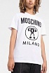 Белая оверсайз футболка Moschino Double Question Mark Logo