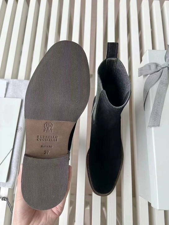 Женские замшевые ботинки Brunello Cucinelli Premium - Black