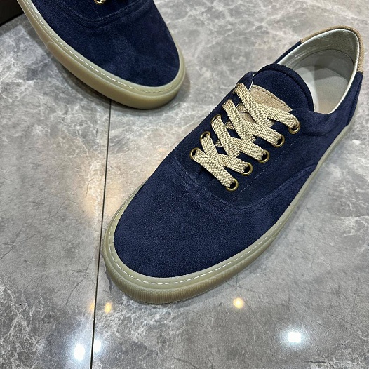 Замшевые кеды Brunello Cucinelli Sail low-top - Blue   