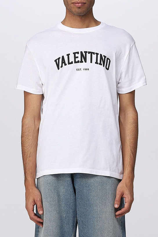 Мужская футболка Valentino белого цвета