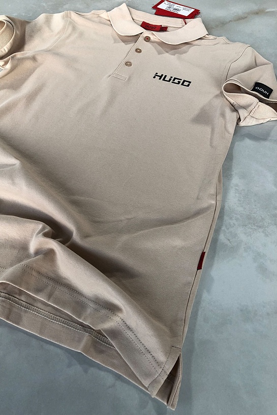 Мужское бежевое поло Hugo Boss
