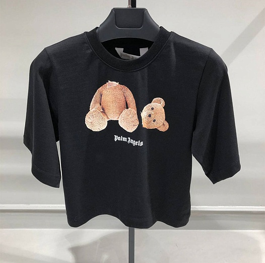 Женская оверсайз футболка Palm Angels Teddy - Black   