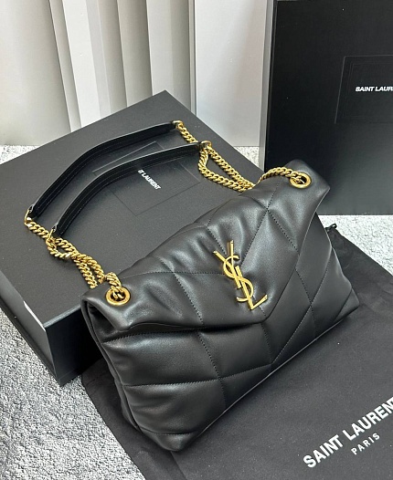 Женская кожаная сумка Yves Saint Laurent Loulou Premium 28x17x9 см - Black   