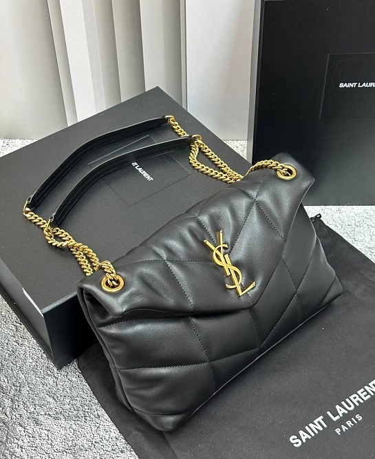 Женская кожаная сумка Yves Saint Laurent Loulou Premium 28x17x9 см - Black