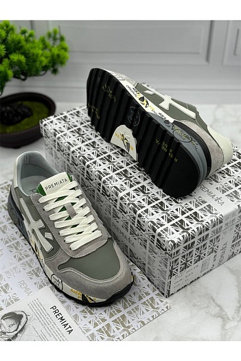 Мужские кроссовки Premiata Mick - Grey / Green   