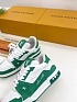 Женские кожаные кроссовки Louis Vuitton Trainer Monogram - White / Green