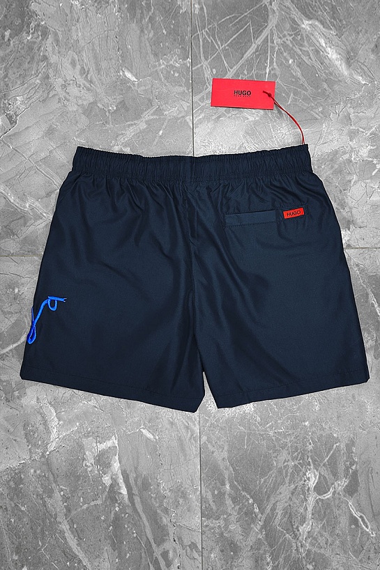 Мужские тёмно-синие шорты Hugo Boss Dugo logo-embroidered