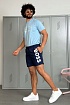 Мужские синие шорты Hugo Boss logo-print